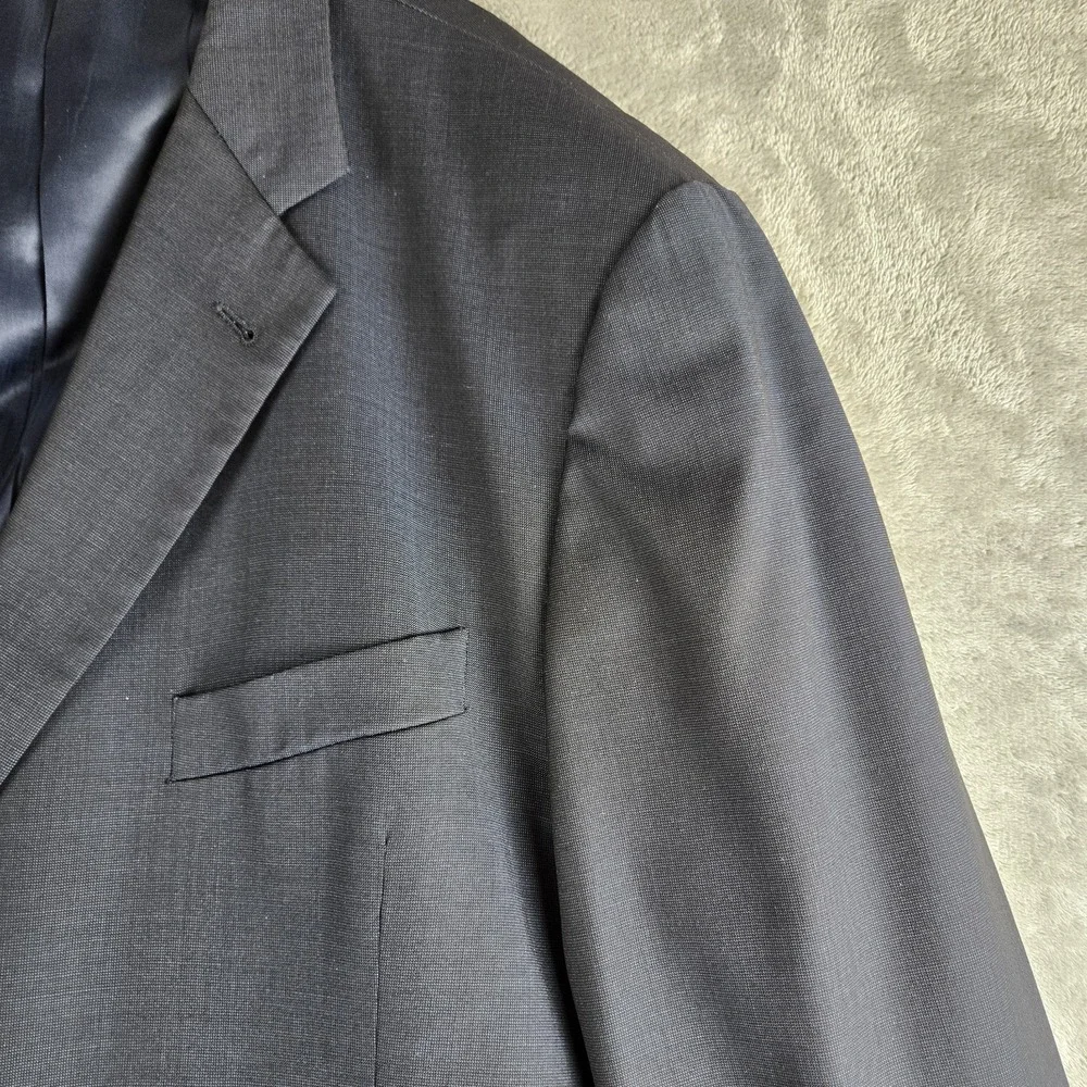Vintage Joseph Abboud Loro Piana Blazer 48R Men Navy Blue Super 130s Wool Modern